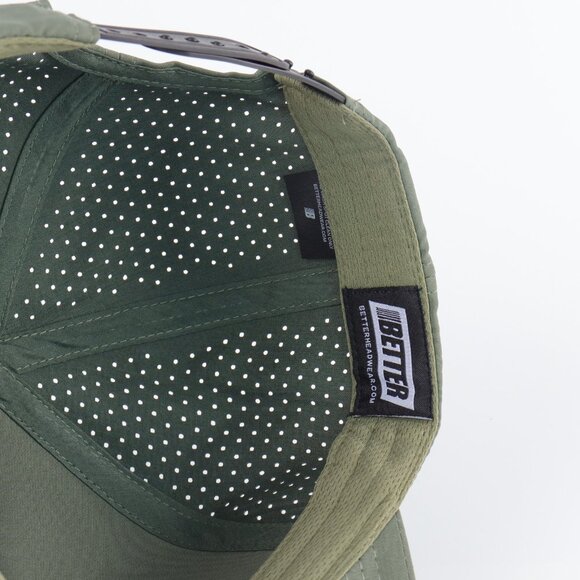 Blank 5 Panel Performance Structured Hats- 12 pack in Color Green - Picture 7 of 7